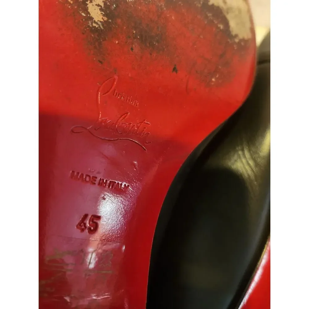 Christian Louboutin black leather loafers size 45